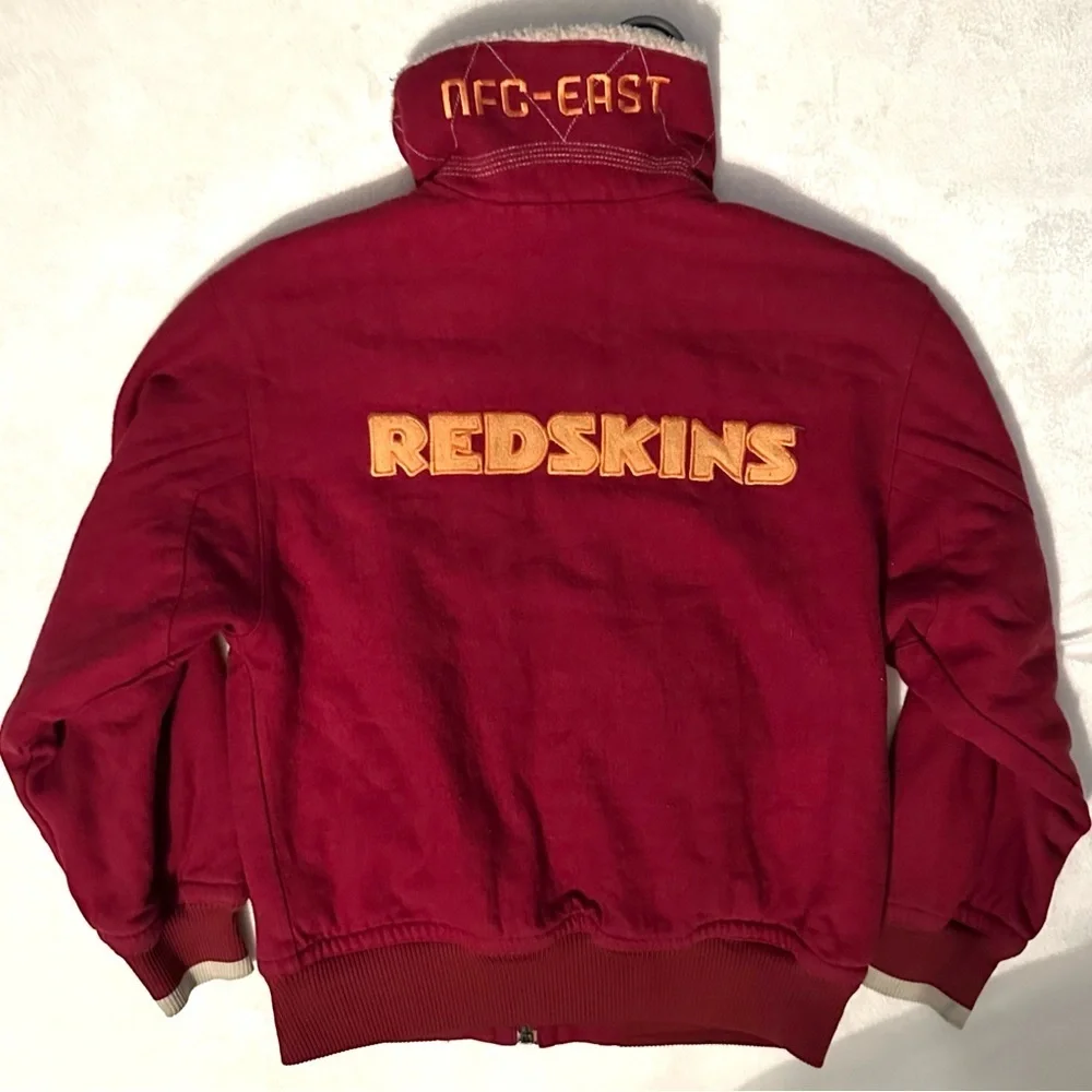 Rare Vintage Washington Redskins Kids L/XL Stadium Bomber Jacket Coat Sherpa